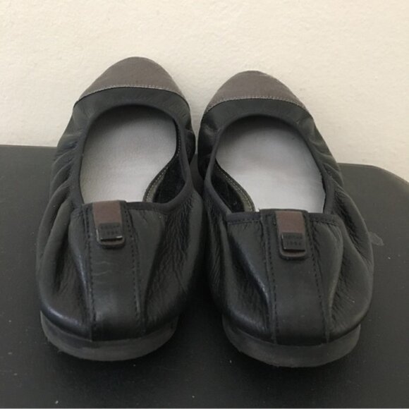 Rudsak Black Leather Metallic Cap Toe Ballerina Flats - Picture 5 of 9